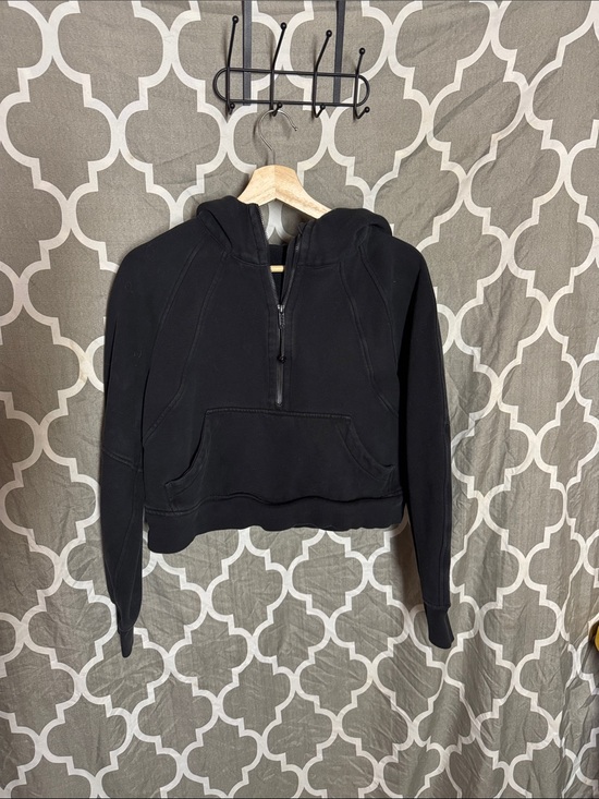 lululemon athletica Tops - Black Half-Zip Hooded Crop Sweatshirt - Women